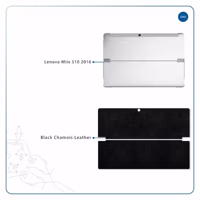 برچسب پوششی ماهوت مدل Black-Chamois-Leather مناسب برای تبلت لنوو Miix 510 2016