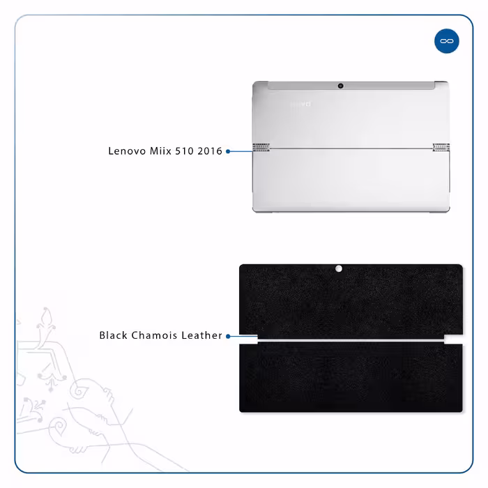 برچسب پوششی ماهوت مدل Black-Chamois-Leather مناسب برای تبلت لنوو Miix 510 2016