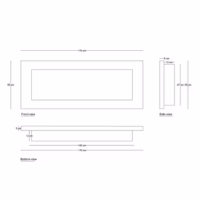 شومینه دیواری برقی شومینه بیستون مدل H.B_170_L2.bs