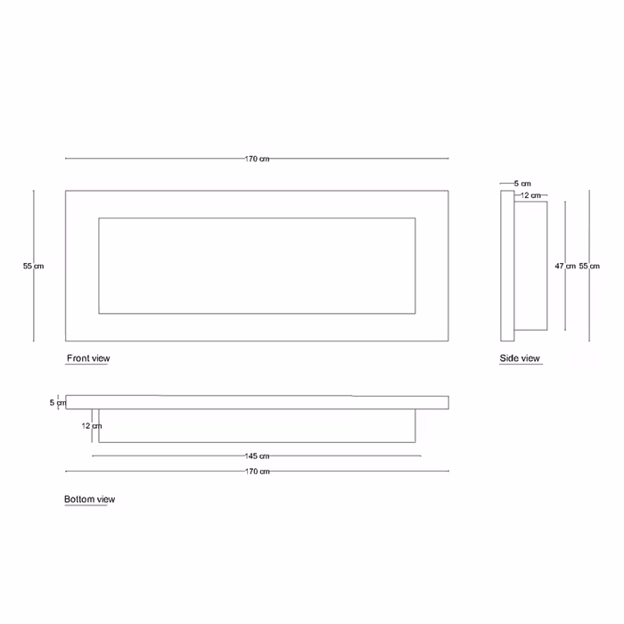 شومینه دیواری برقی شومینه بیستون مدل H.B_170_L2.bs