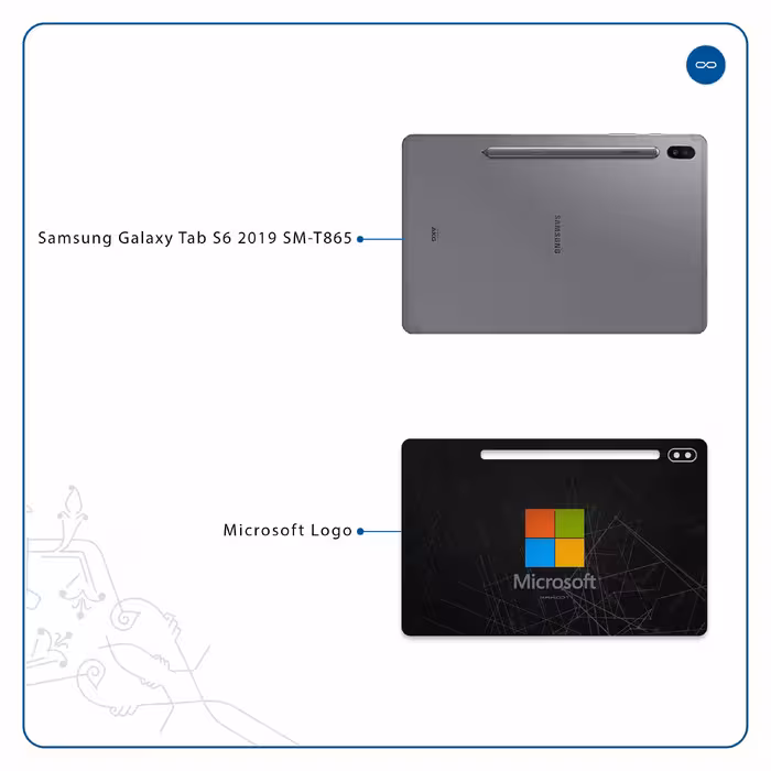 برچسب پوششی ماهوت مدل Microsoft-Logo مناسب برای تبلت سامسونگ Galaxy Tab S6 2019 SM-T865