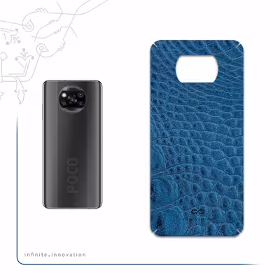 برچسب پوششی ماهوت مدل Blue-Crocodile-Leather مناسب برای گوشی موبایل شیائومی Poco X3 Pro