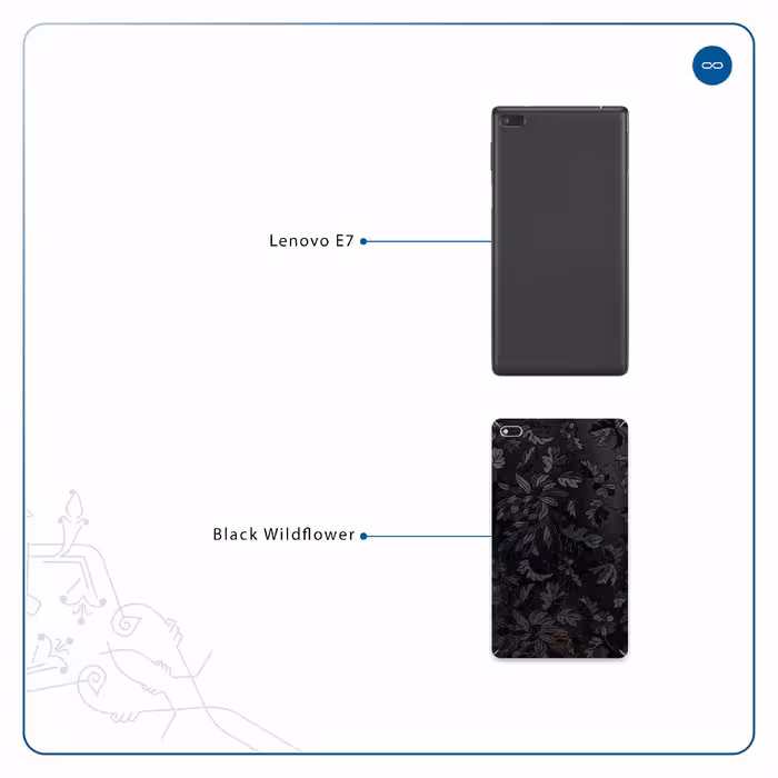 برچسب پوششی ماهوت مدل Black-Wildflower مناسب برای تبلت لنوو E7