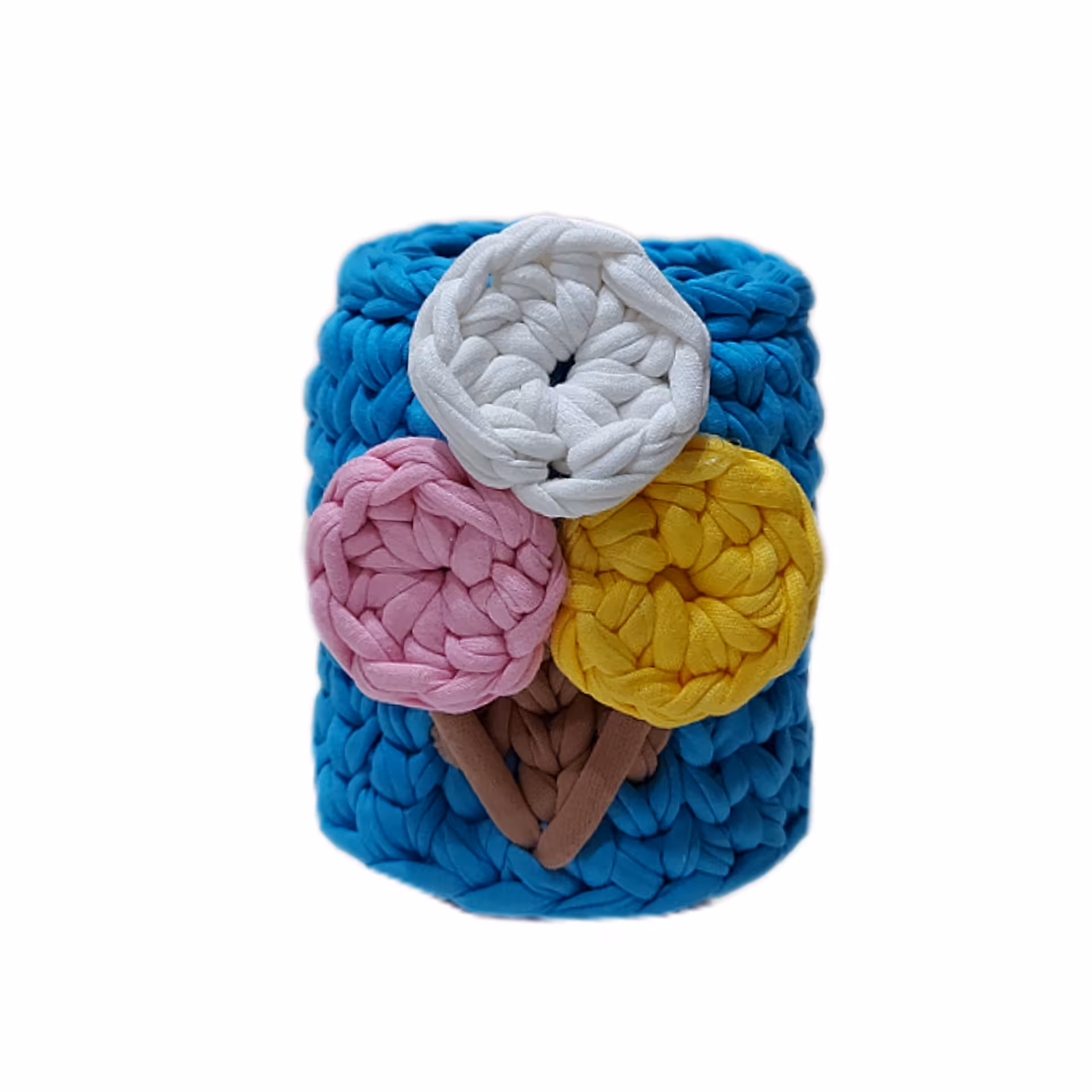 سبد قلاب بافی تریکو طرح بستنی قیفی کد 11