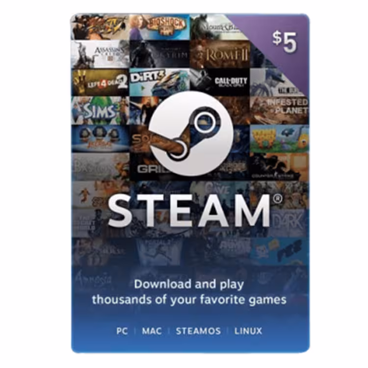 Steam Gift Card $5 US
