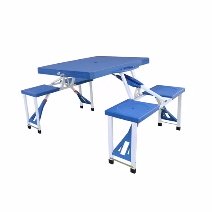 میز و صندلی تاشو پلاستیکی رنگ آبی