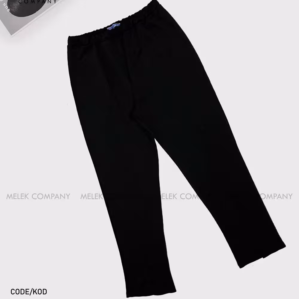 شلوار 7668 غواصی کشی مشکی کمر کشی دمپا چاکدار سایز بزرگ ارسال رایگان 