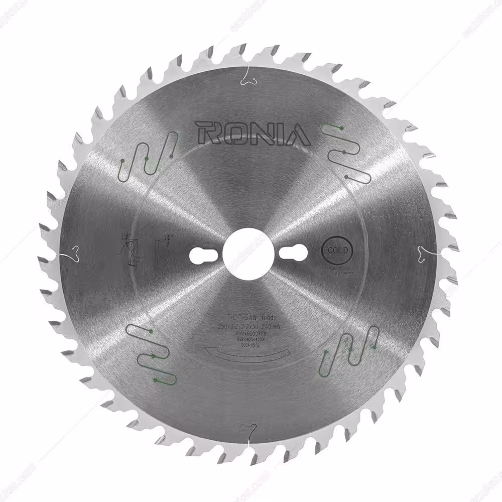 تیغ اره الماسه چوب بر قطر 25 سانتی متر 40 دندانه با شفت 30 ضخامت 3.2 رونیا مدل RSB-IW2504030T