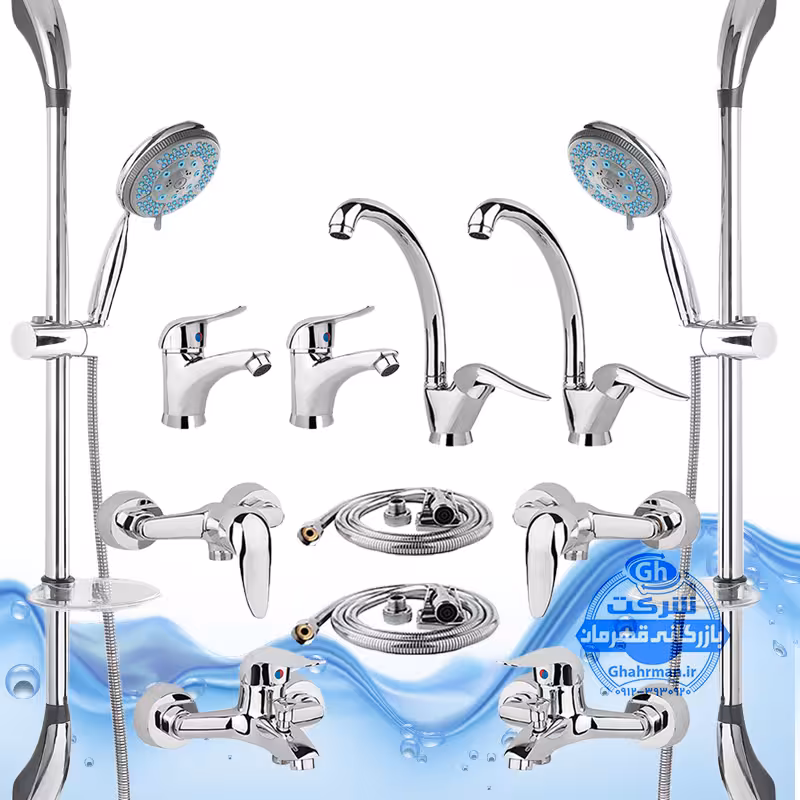 ست 12 عددی شیرآلات برند آیدا صنعت مدل قهرمان اردکی | دو عدد شیر ظرفشویی   دو عدد شیر روشویی   دو عدد شیر حمام   دو عدد شیر توالت   دو عدد علم دوش یونیکا کروم   دو عدد شلنگ توالت | کروم براق
