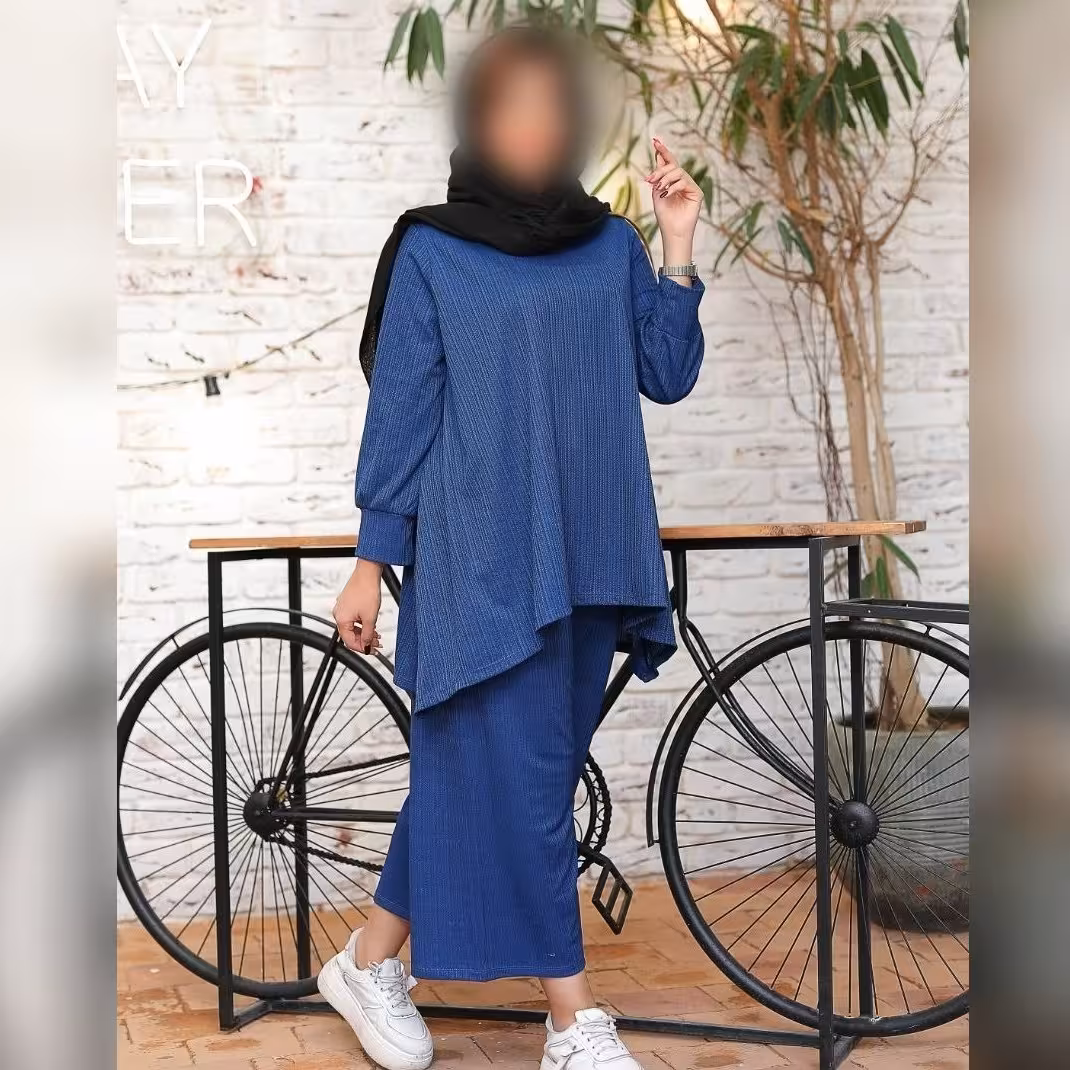 تونیک شلوار مانتو شلوار بلوز شلوار زنانه آستین بلند ست تابستانی خنک نخی کریشه گوشه دار رنگبندی فری سایز 38 تا 50