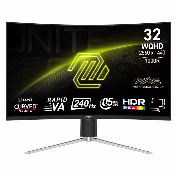 مانیتور گیمینگ ام اس آی مدل MAG 325CQRXF E2 سایز 31.5 اینچ