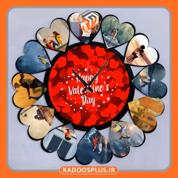 ساعت دیواری  قلبی با چاپ اختصاصی