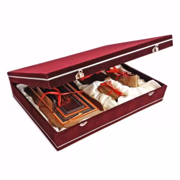 پک هدیه رومیزی جاقلمی، جاکاغذی و پایه چسب خاتم کاری به همراه باکس