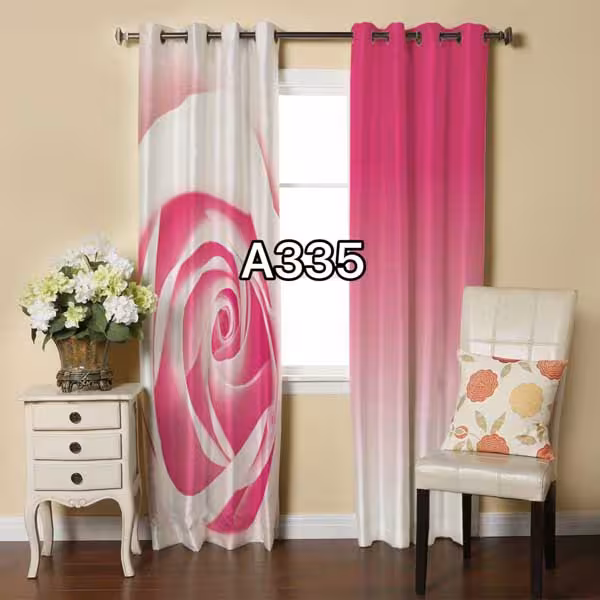 پرده چاپی گل کد A335