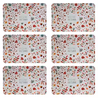 زیربشقابی طرح پاییز کد 8114 بسته 6 عددی | کالا مکس