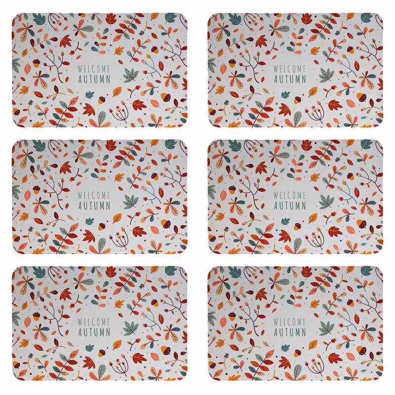 زیربشقابی طرح پاییز کد 8114 بسته 6 عددی | کالا مکس