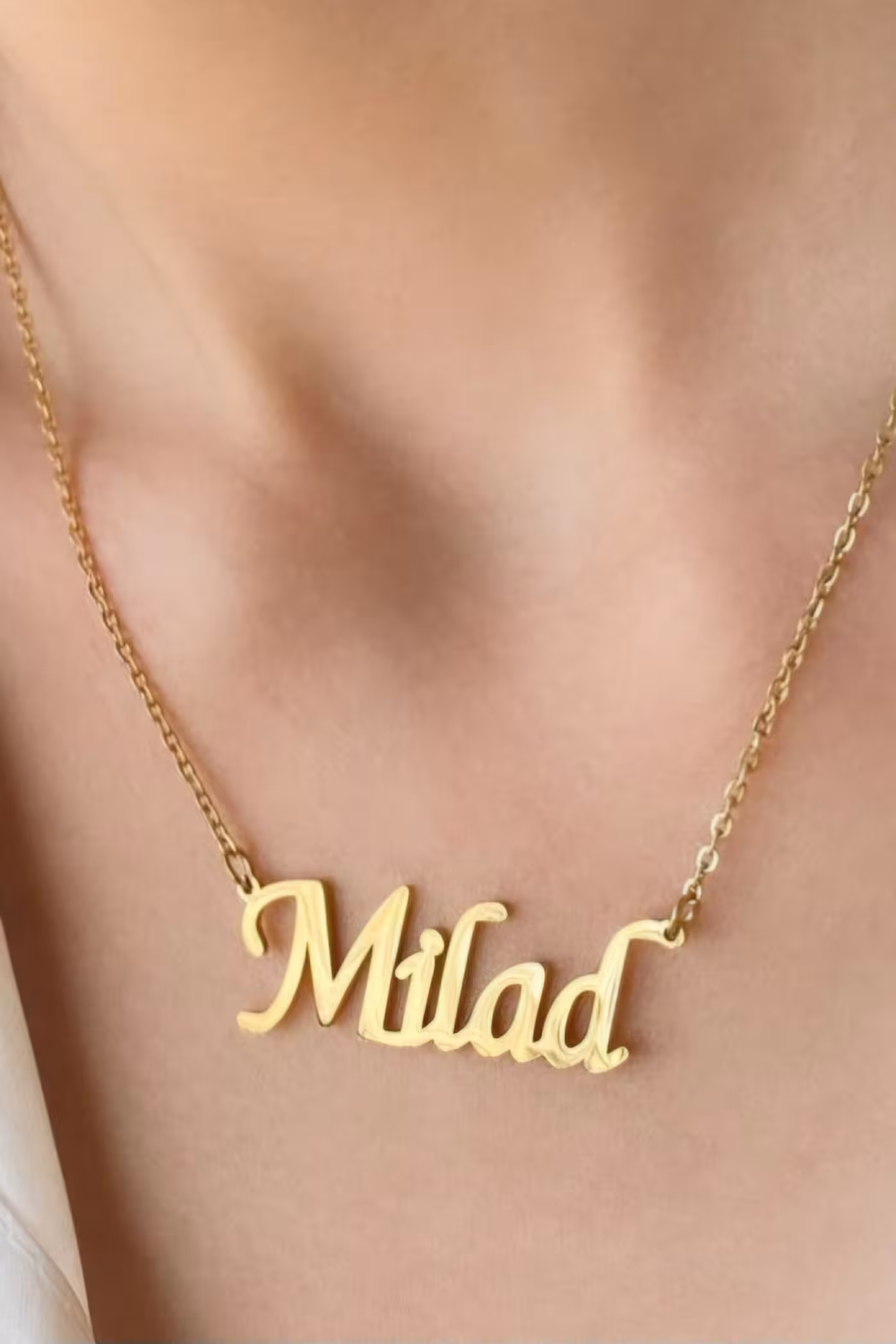 گردنبند استیل مدل اسم میلاد