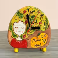 ساعت رومیزی رنگین گلس طرح هشت