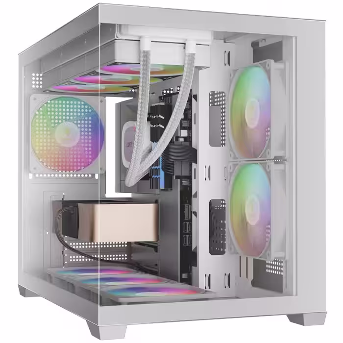 کیس کامپیوتر گیم دیاس مدل AURA GC10M WH ARGB