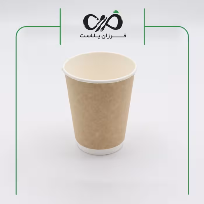 لیوان 400 سی سی دوجداره سفید و کرافت (600 عددی)
