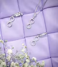 نیمست بی نهایت جواهری نقره کد 00019