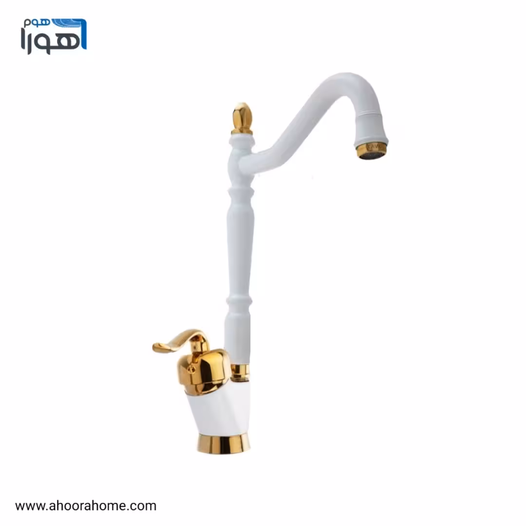 شیر ظرفشویی مدل قاصدک قاجاری سفید طلایی