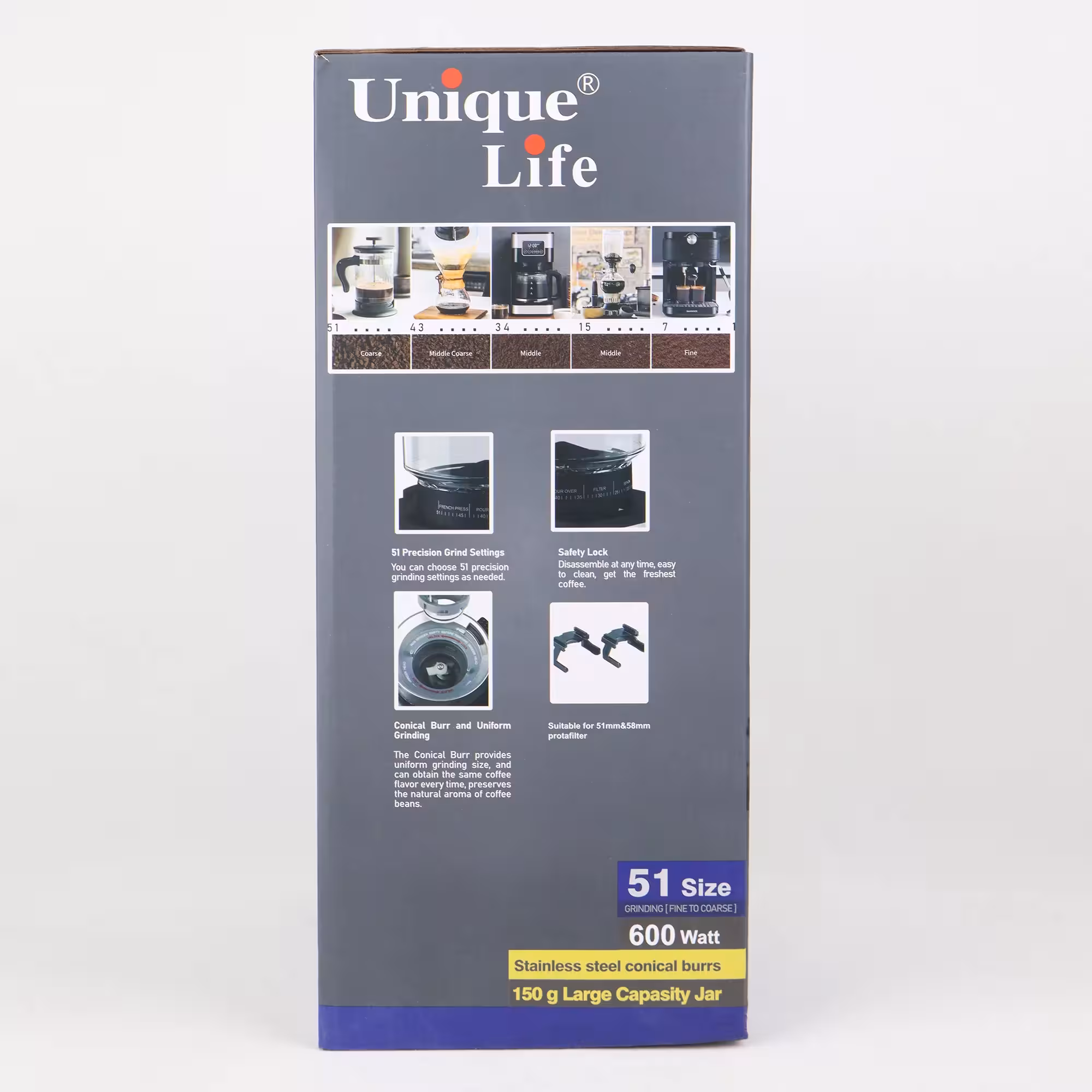 آسیاب قهوه یونیک لایف مدل UL-CG019S