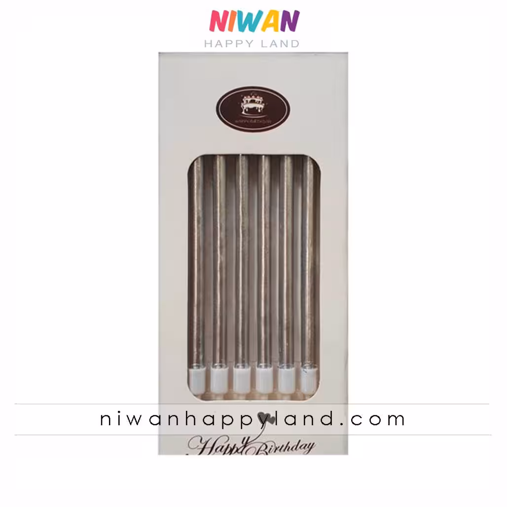 شمع تولد مدادی نقره ای