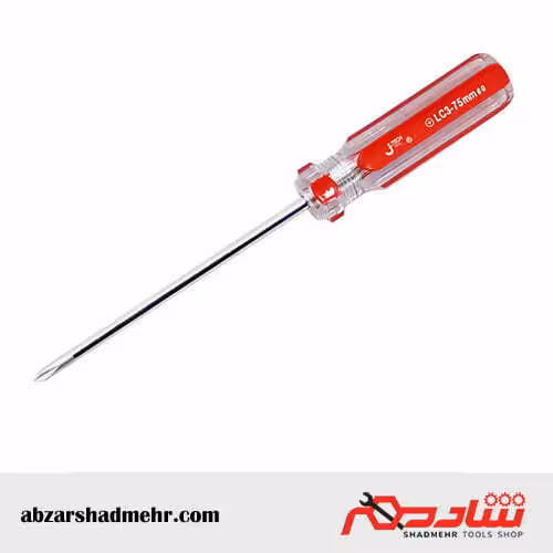 پیچ گوشتی چهارسو دسته کریستالی 75*3 جی تک