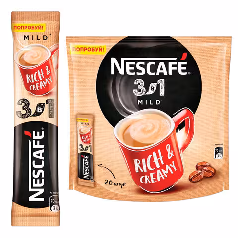 نسکافه 3در1 نسکافه Nescafe مدل Mild بسته 20 عددی