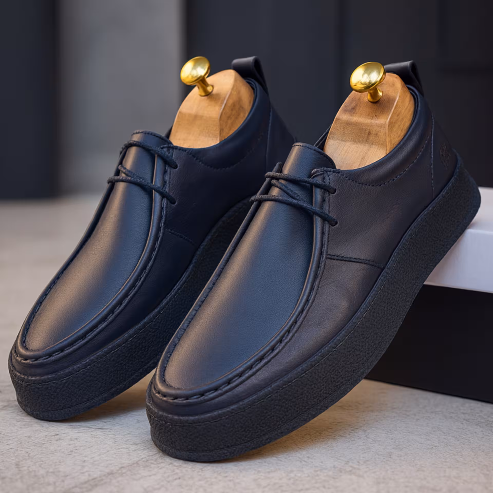 کفش چرم مردانه اسپرت کد SP201NV رنگ سرمه ای