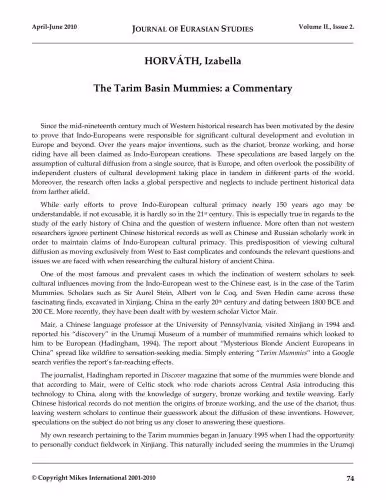 خرید و دانلود نسخه کامل کتاب The Tarim Basin Mummies: a Commentary