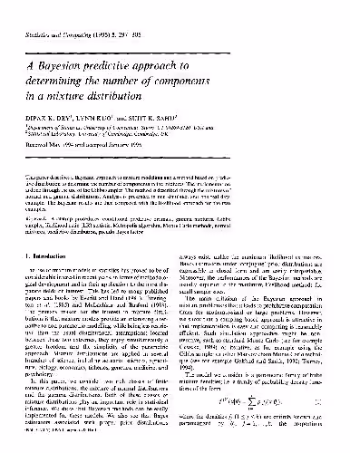 خرید و دانلود نسخه کامل کتاب A Bayesian predictive approach to determining the number of components in a mixture distribution