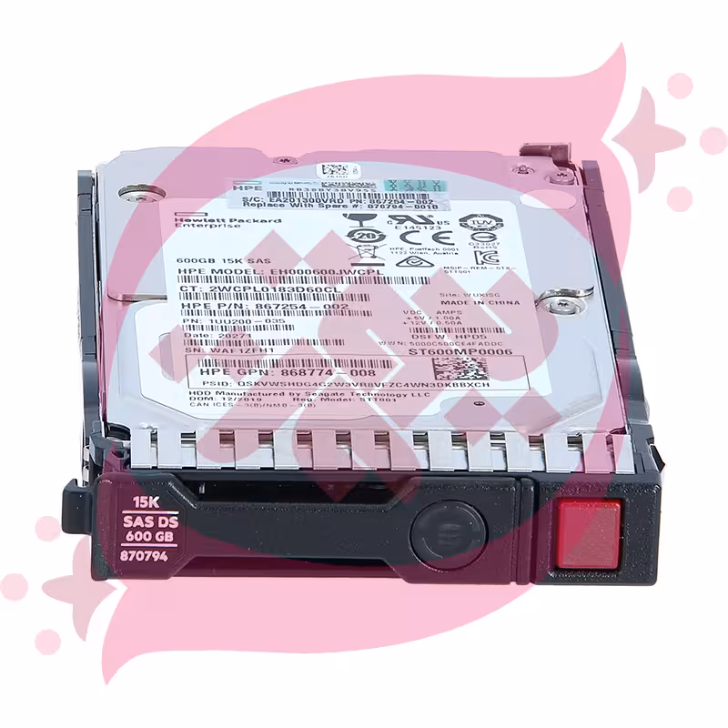 هارد سرور HPE 600GB SAS 12G 15K SFF SC DS HDD 870757-001