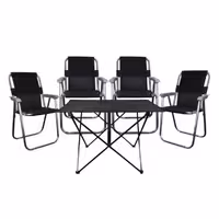 میز و صندلی تاشو چهار نفره مدل Rr7585 مجموعه 5 عددی