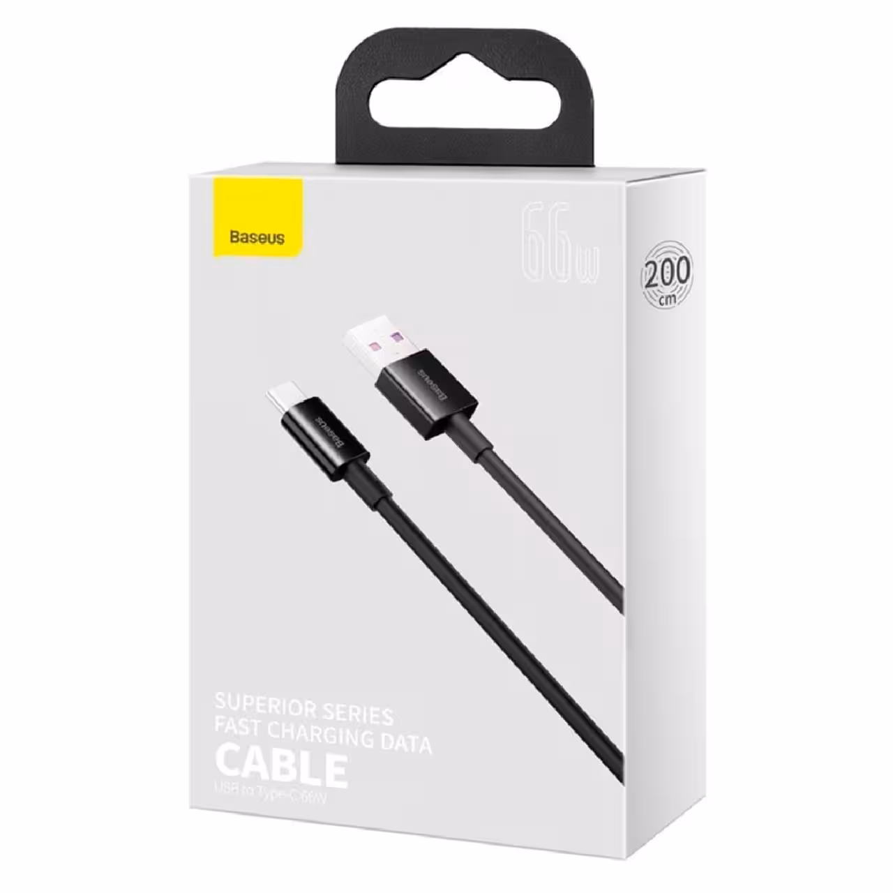 کابل تبدیل USB به USB-C باسئوس مدل Superior Series CATYS-A 6A 66W طول 2 متر