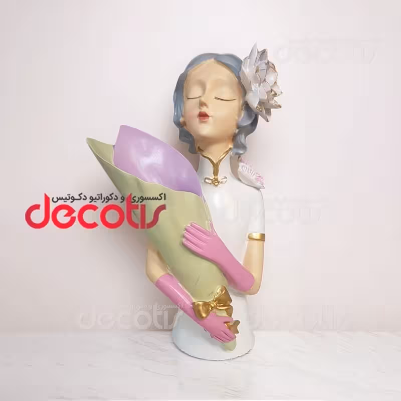 مجسمه و گلدان دکوری دختر ارکیده