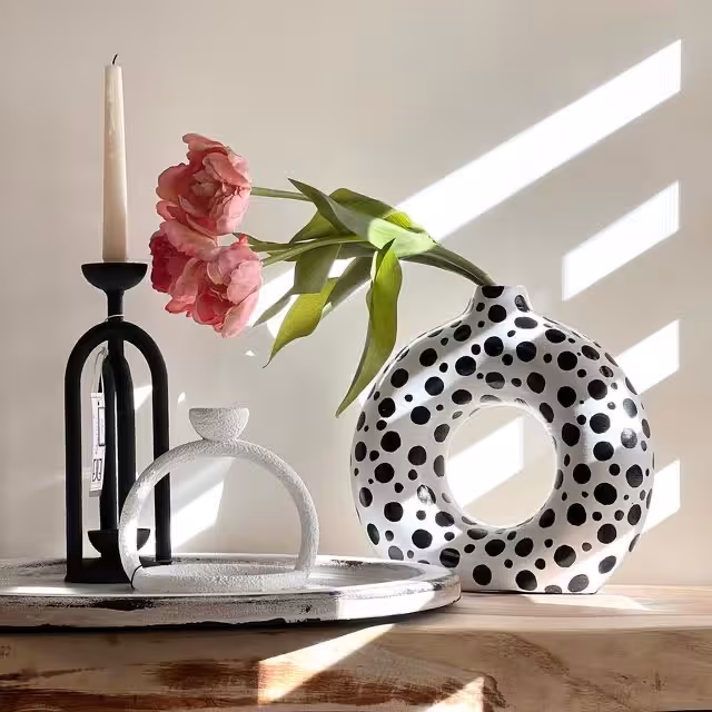 گلدان رومیزی دنات خالخالی کد کالا 345