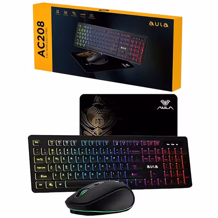 کیبورد و ماوس بی سیم شارژی AULA AC208