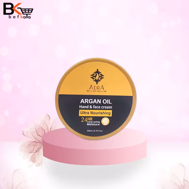 کرم مرطوب کننده دست و صورت 200میل حاوی روغن آرگان کاسه ای آدرا