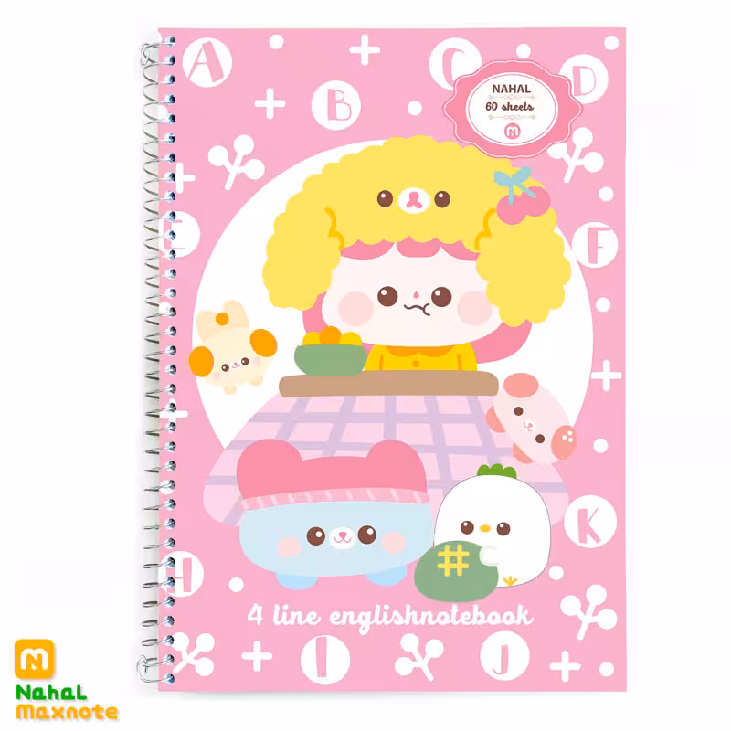 دفتر 60 برگ چهـار خط سیمی طلقی کد 3642.طرح 3