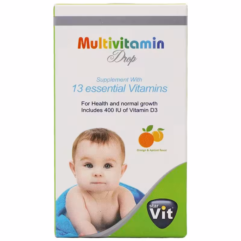 قطره مولتی ویتامین استار ویت با طعم پرتقال و زردآلو (30 میلی لیتر)