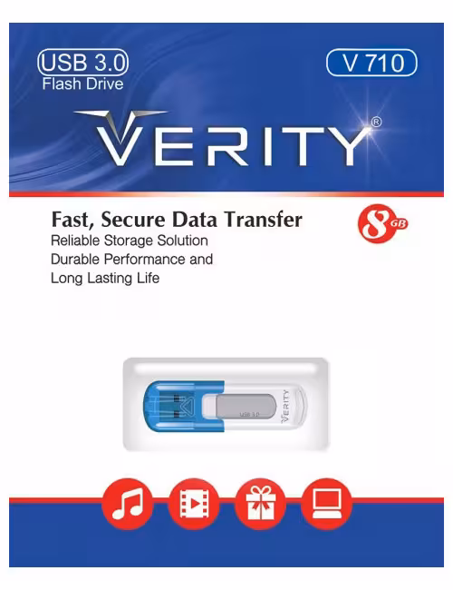 فلش مموری وریتی مدل V710 USB3 ظرفیت 8 گیگابایت