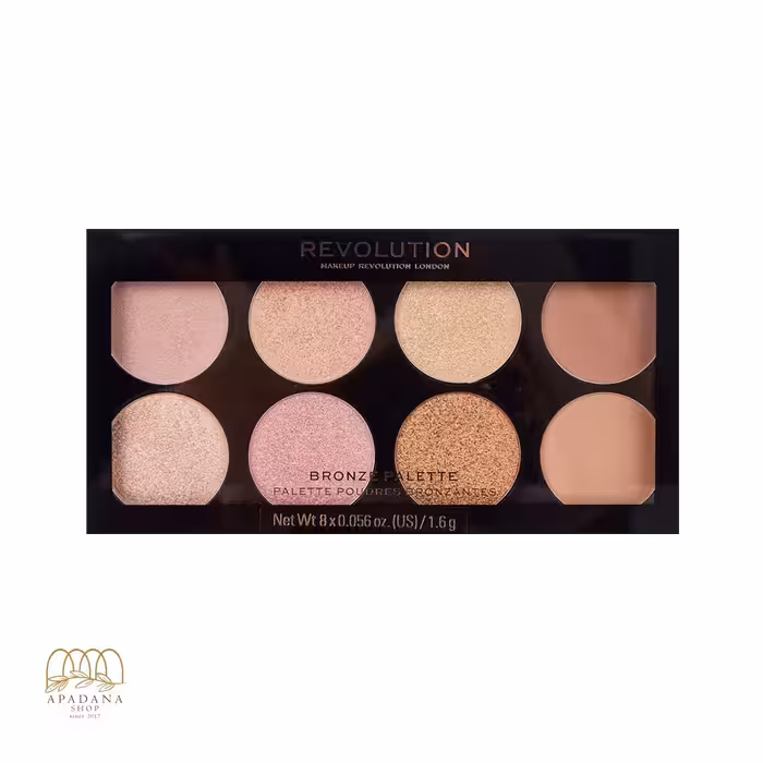 پالت رژگونه، برنزر و هایلایتر رولوشن مدل Golden Sugar 2 Rose Gold