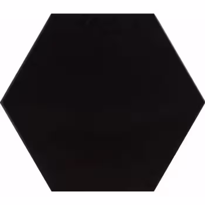 کاشی فخار رفسنجان مدل مشکی ساده شش گوش 20*23