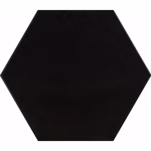 کاشی فخار رفسنجان مدل مشکی ساده شش گوش 20*23