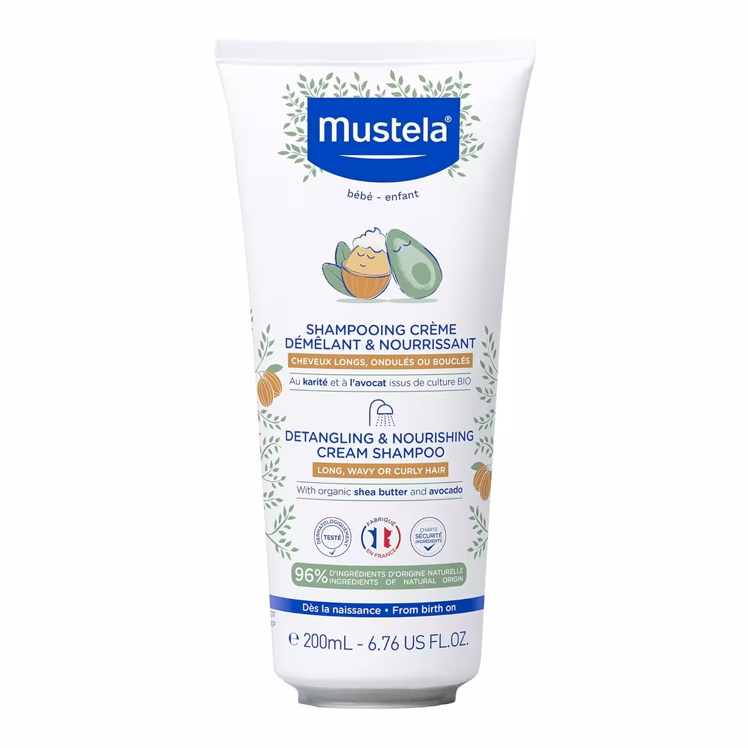 شامپو کرمی گره بازکن موستلا مخصوص موی فر وحالت دار Mustela
