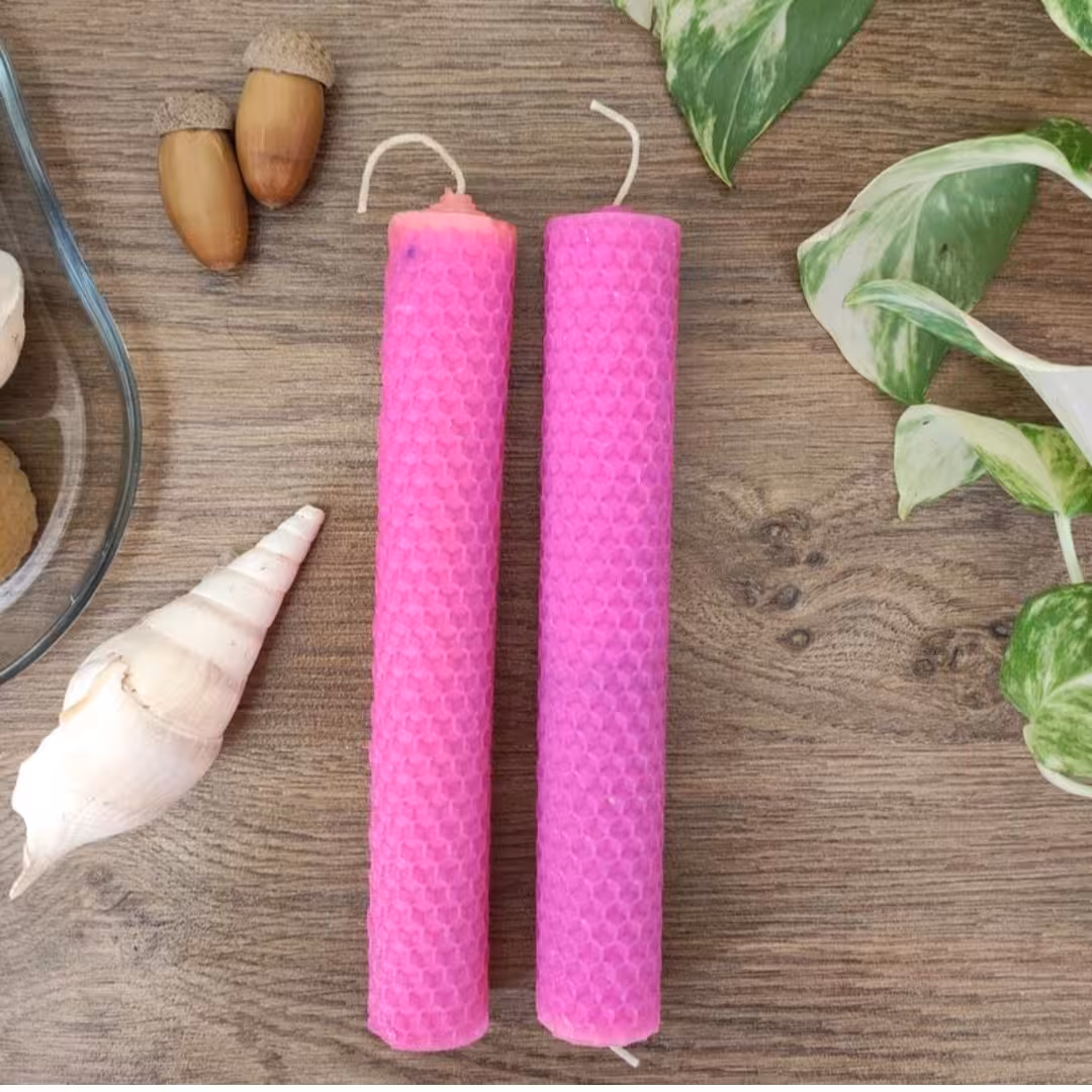 پک دو عددی شمع موم عسل طبیعی 