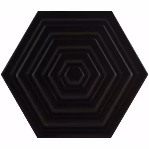 کاشی فخار رفسنجان مدل شش گوش ساب وی هگزا مشکی 23*20