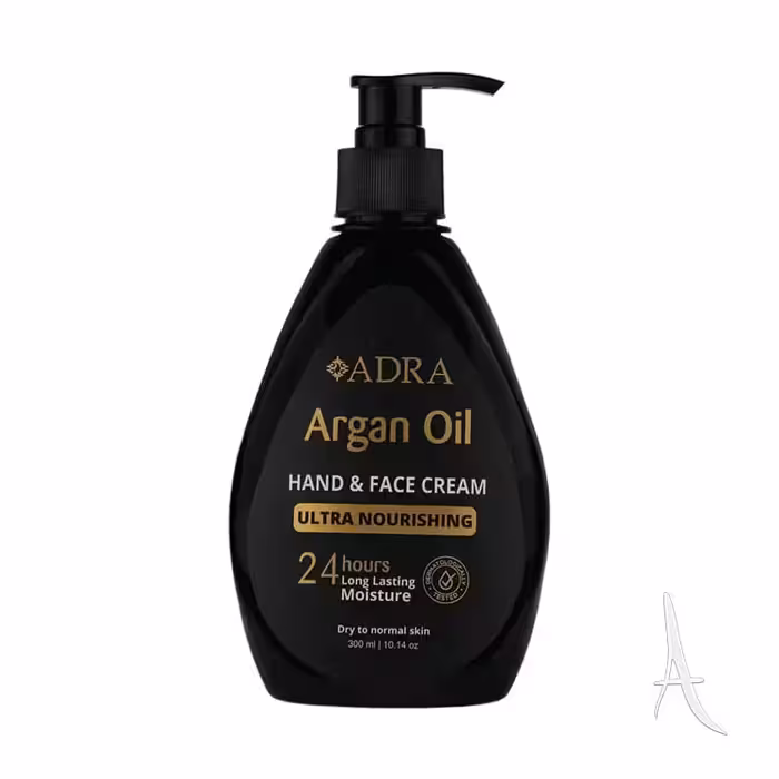 کرم پمپی مرطوب کننده دست و صورت آدرا حاوی روغن آرگان 300 میلی لیتر Adra Ultra Nourizing Argan Oil Moisturizing Cream 300 ml